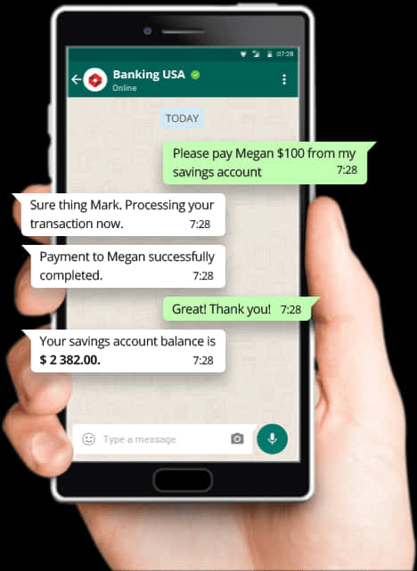 Mobile Banking Transaction Confirmation Chat