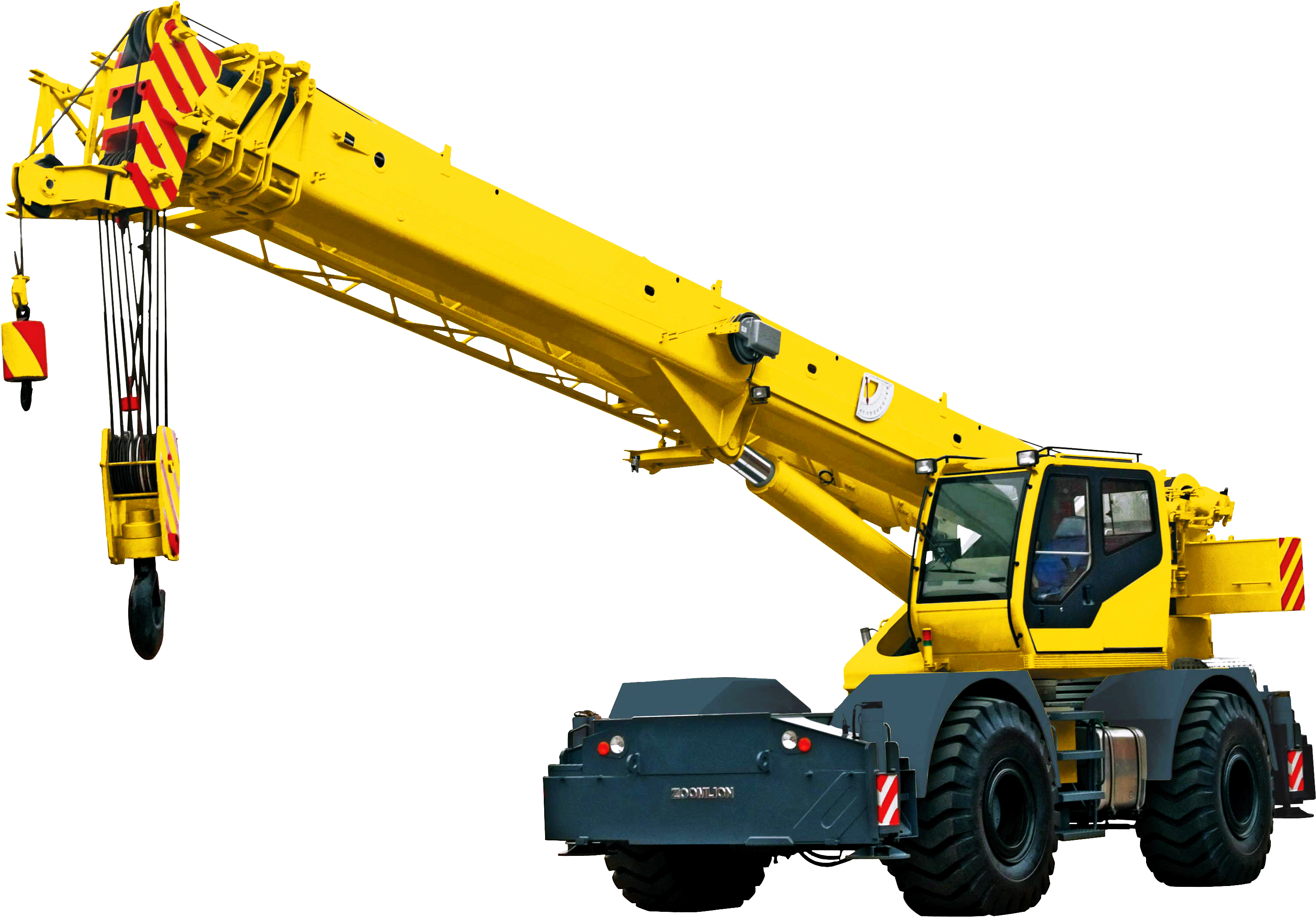 Mobile Crane Yellow Extended Boom