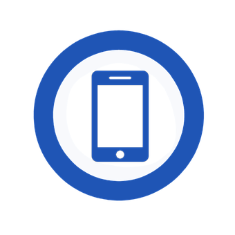 Mobile Device Icon Blue Circle