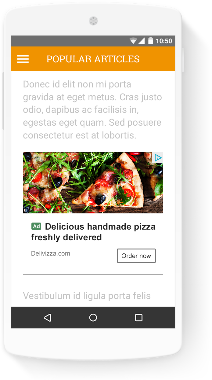 Mobile Display Ad Pizza Delivery