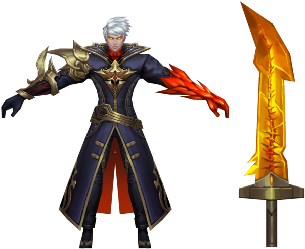 Mobile Legends Hero With Flaming Sword