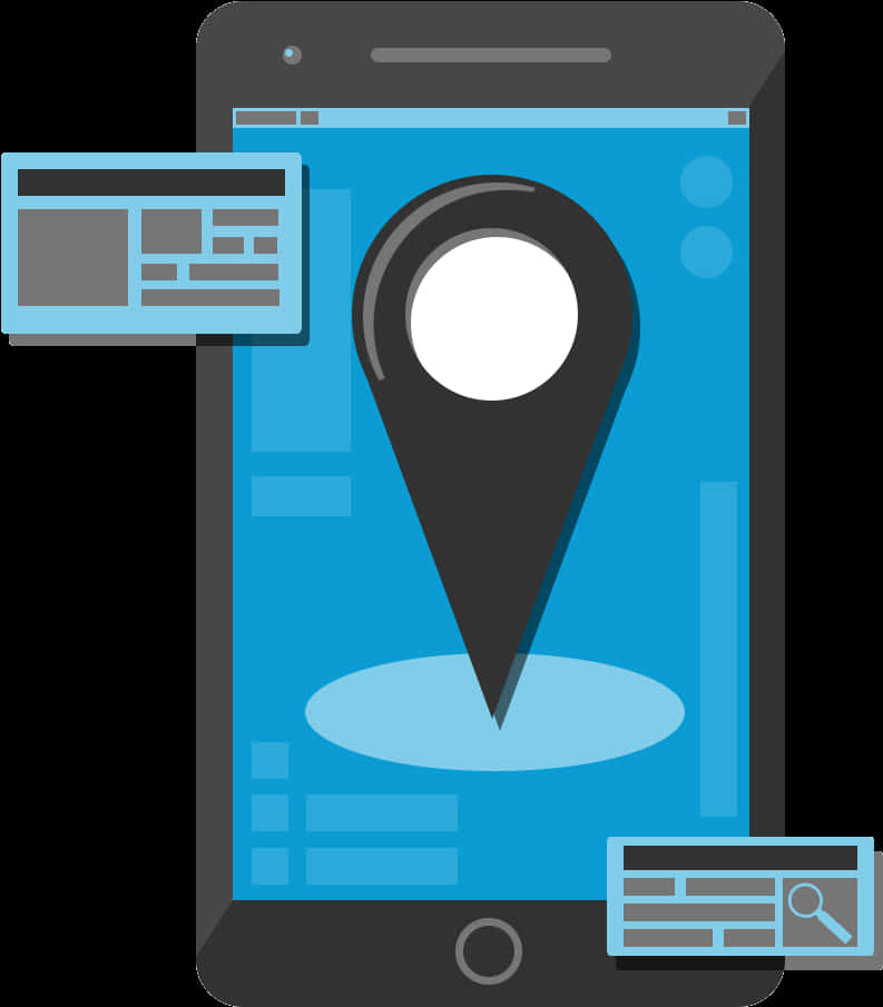 Mobile Location Icon Graphic