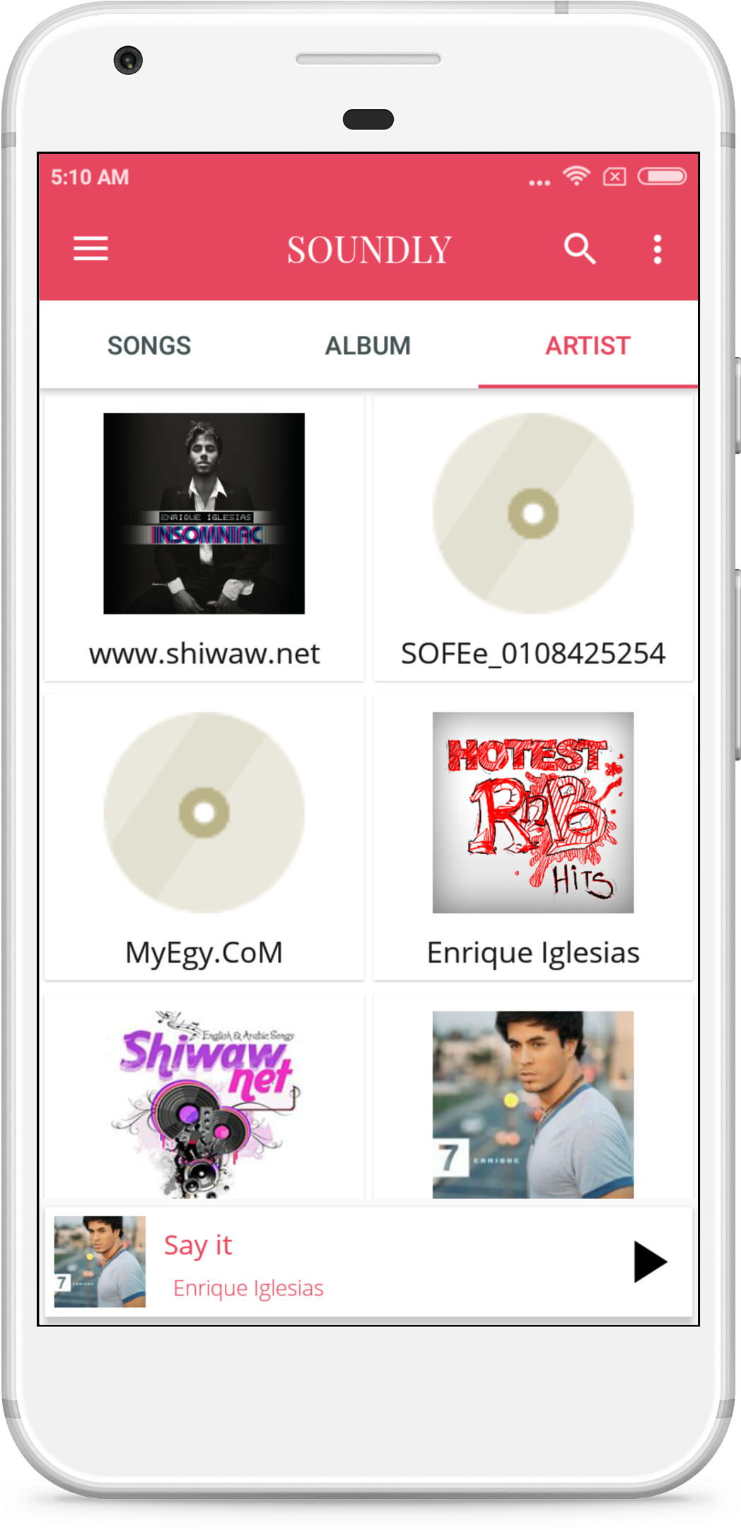 Mobile Music Player Interface