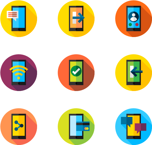 Mobile Phone Features Icons Set