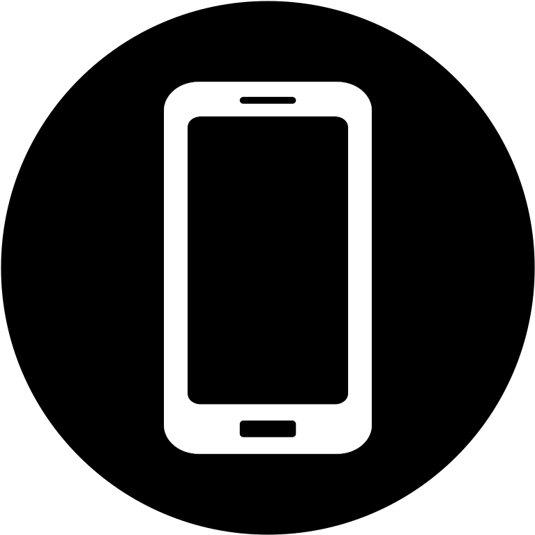 Mobile Phone Icon Black Circle Background