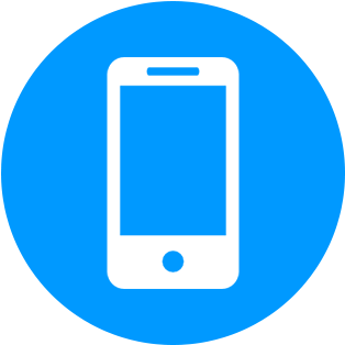 Mobile Phone Icon Blue Background