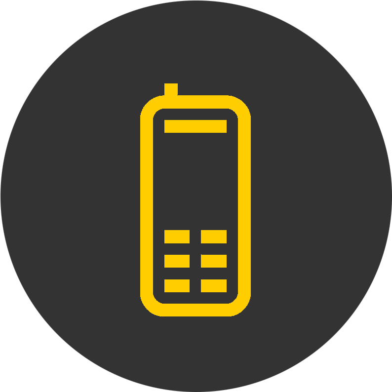 Mobile Phone Icon Yellowand Black
