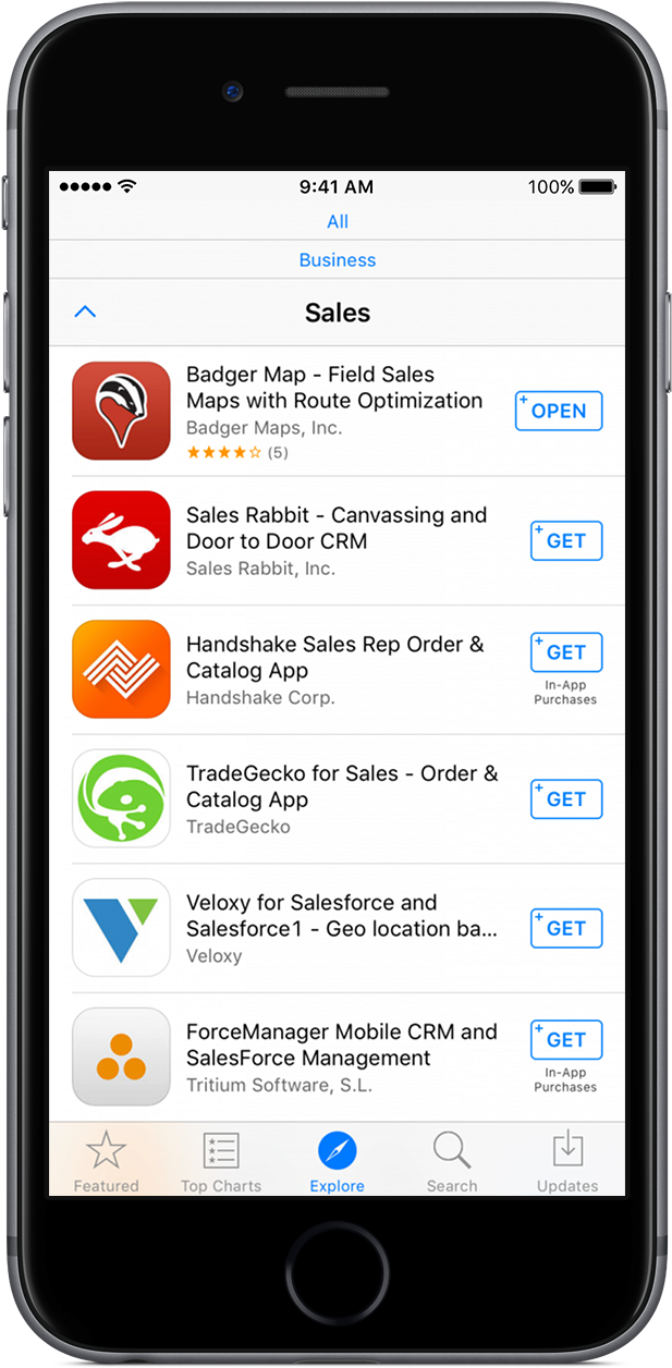 Mobile Sales Apps Display