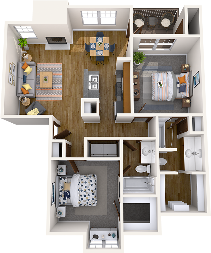 Modern Apartment3 D Floor Plan