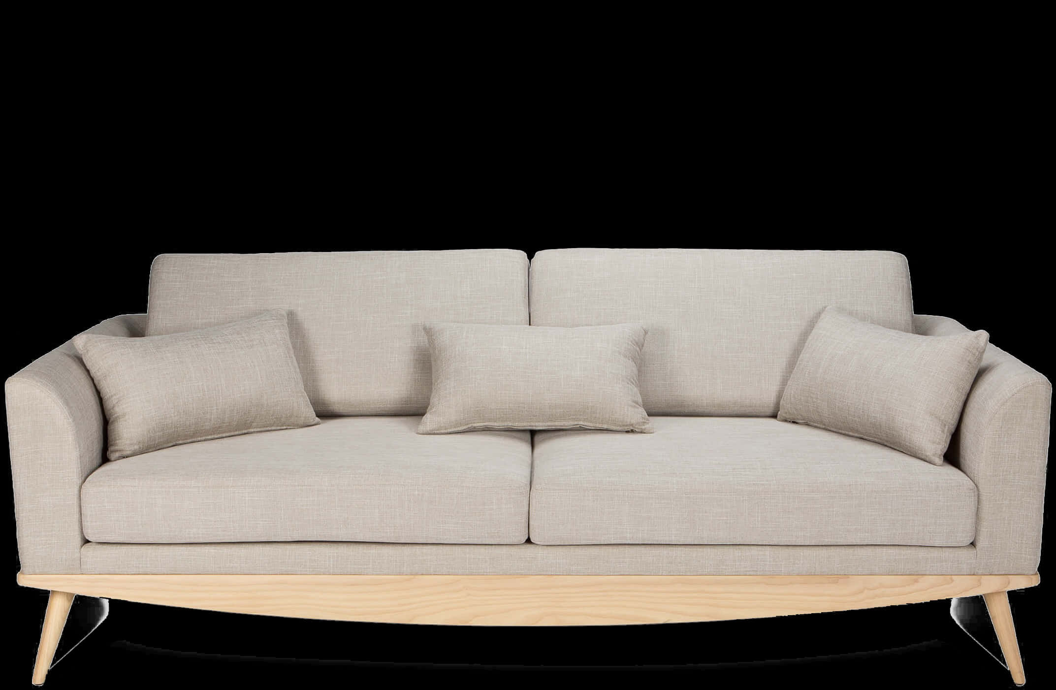 Modern Beige Couch Black Background
