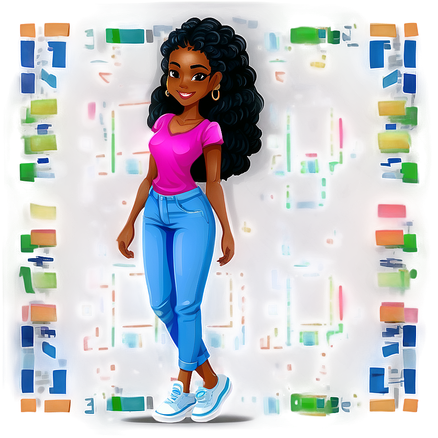 Modern Black Girl Cartoon Png 46