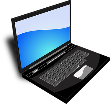 Modern Black Laptop Illustration