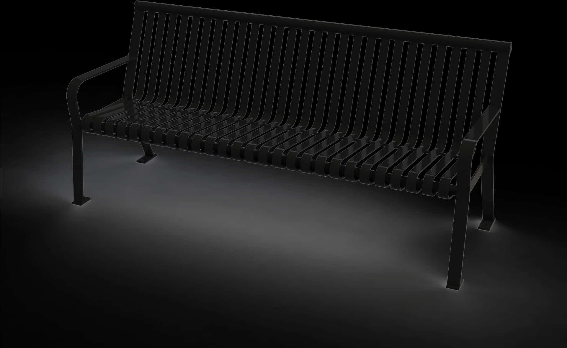 Modern Black Park Bench