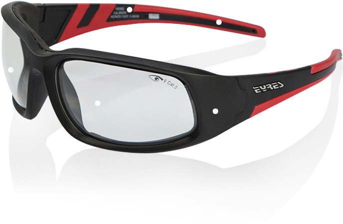 Modern Black Red Safety Goggles