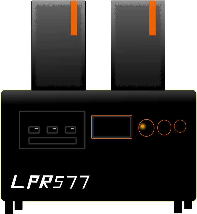 Modern Black Stereo System L P R S77