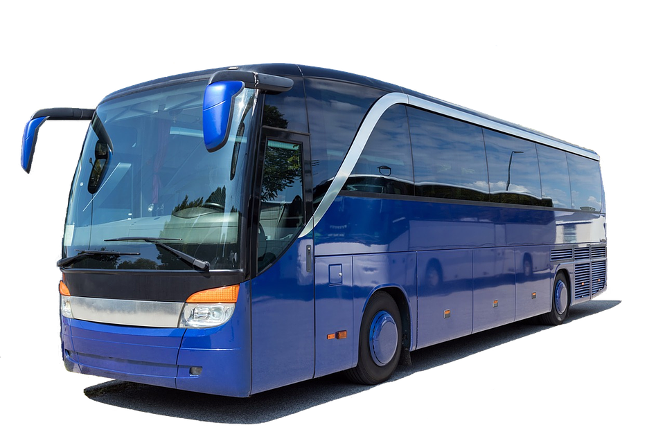 Modern Blue Coach Bus