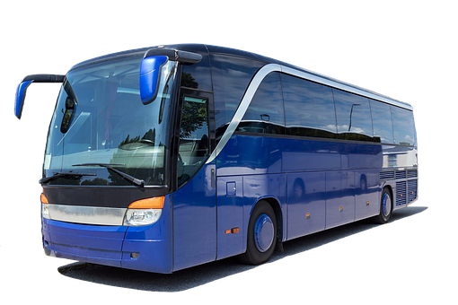 Modern Blue Coach Bus