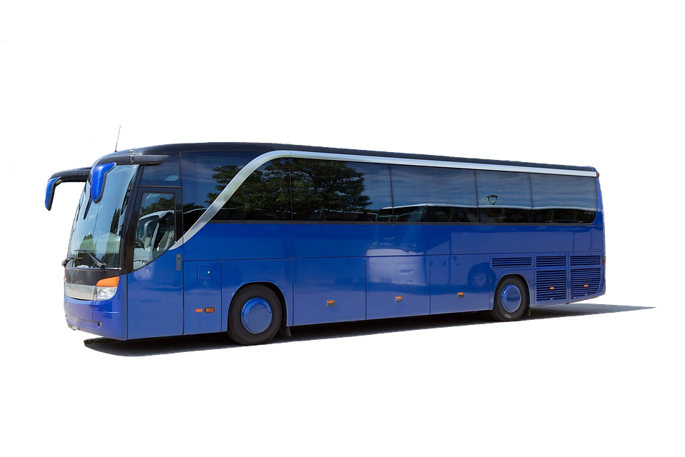 Modern Blue Coach Bus
