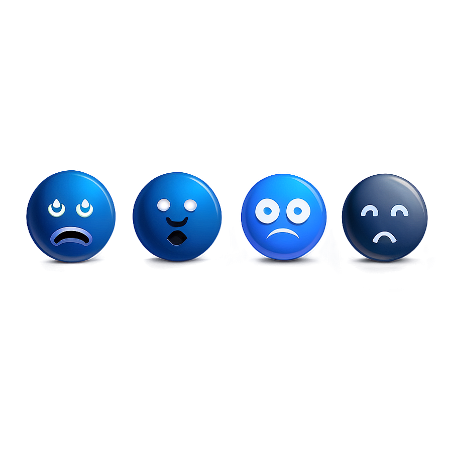 Modern Blue Emojis Png Collection 60