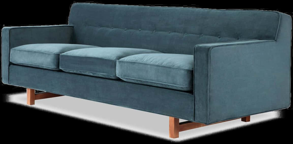 Modern Blue Velvet Couch