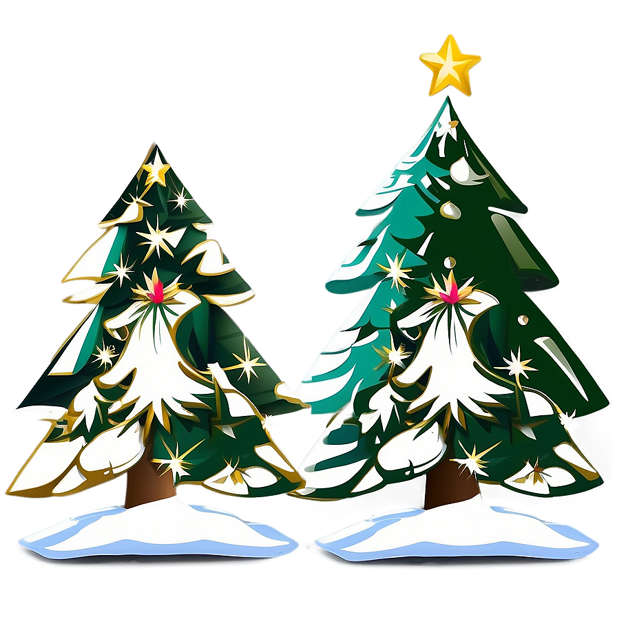 Modern Christmas Tree Graphic Png 17