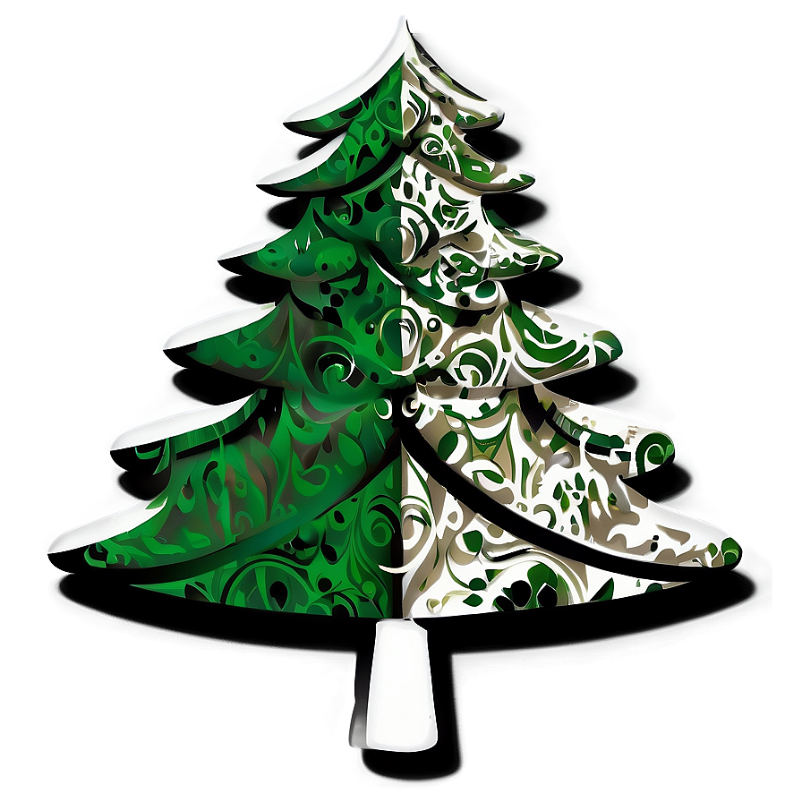 Modern Christmas Tree Graphic Png Qrw60