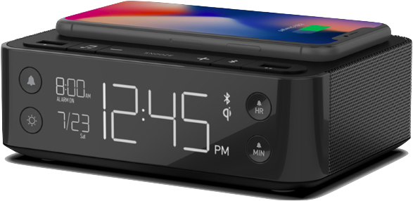 Modern Digital Alarm Clockwith Wireless Charging