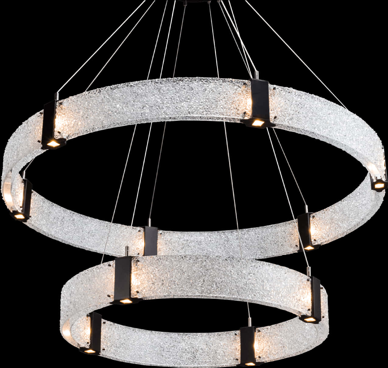 Modern Double Ring Crystal Chandelier