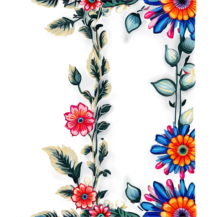 Modern Flower Border Png Drr