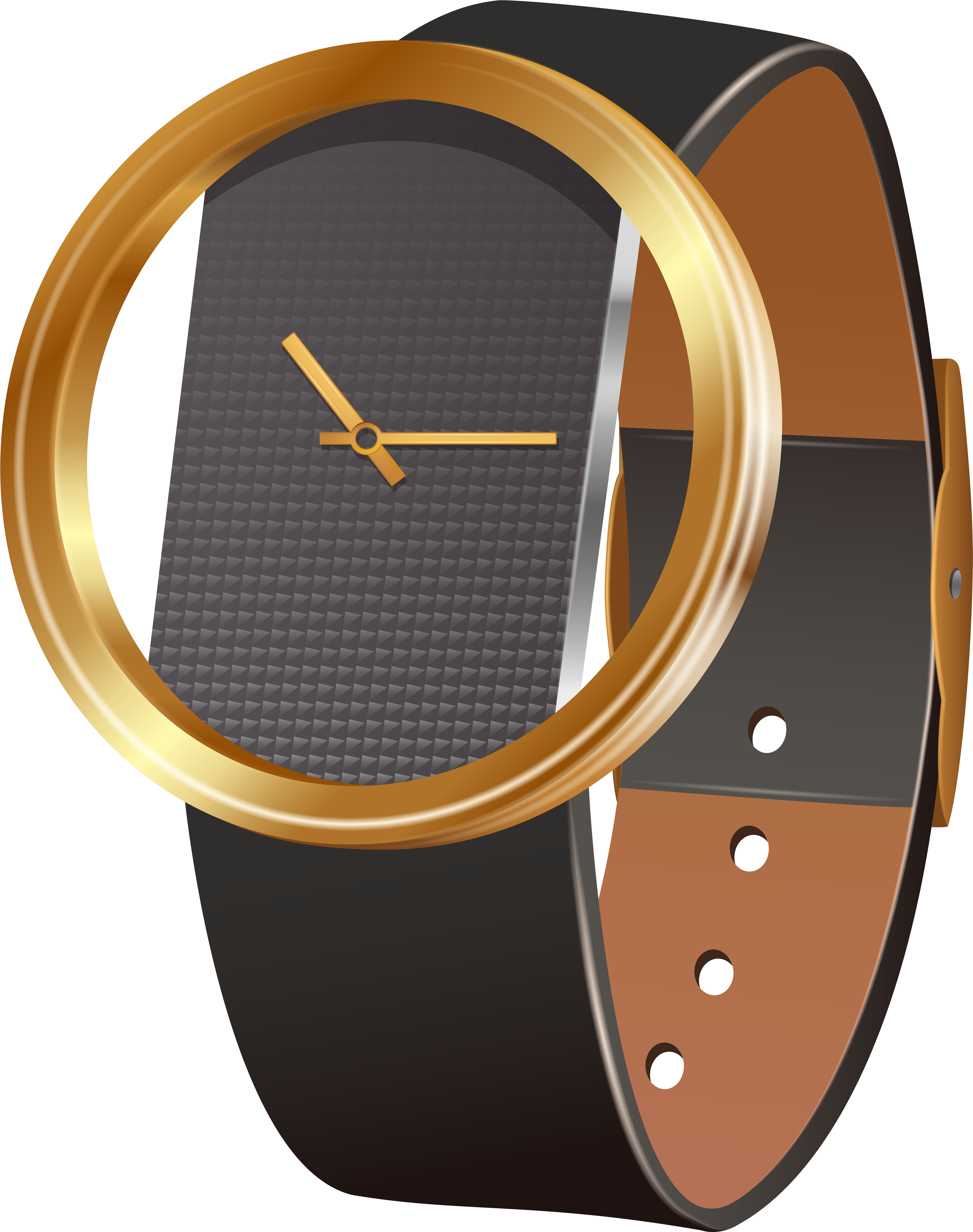 Modern Golden Bezel Wristwatch