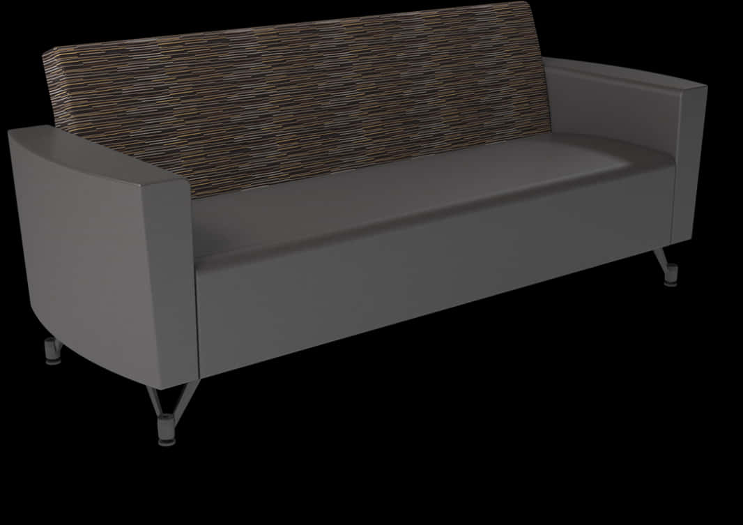 Modern Gray Couchwith Wicker Backrest