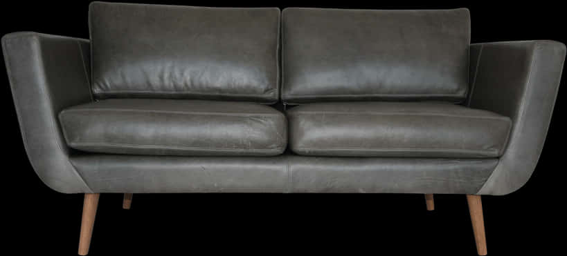 Modern Gray Leather Sofa