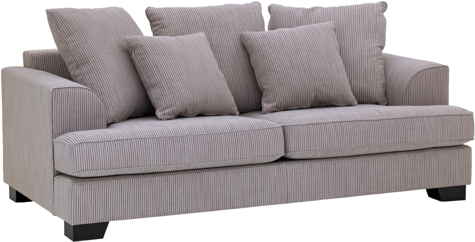 Modern Gray Striped Sofa