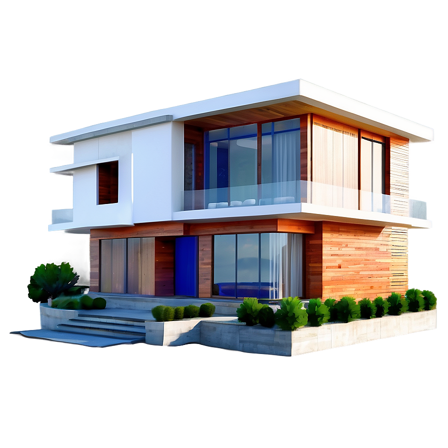 Modern House With Home Office Png Rjp