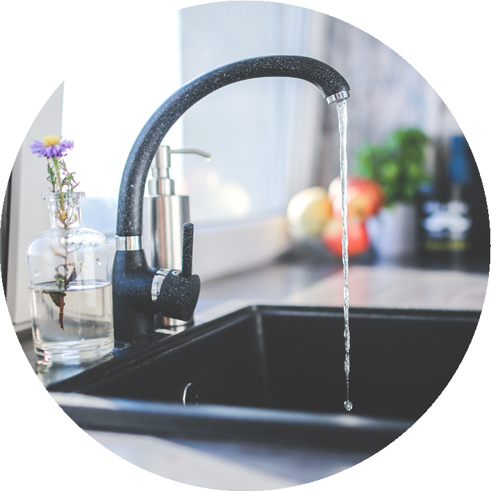 Modern Kitchen Faucet Running Water