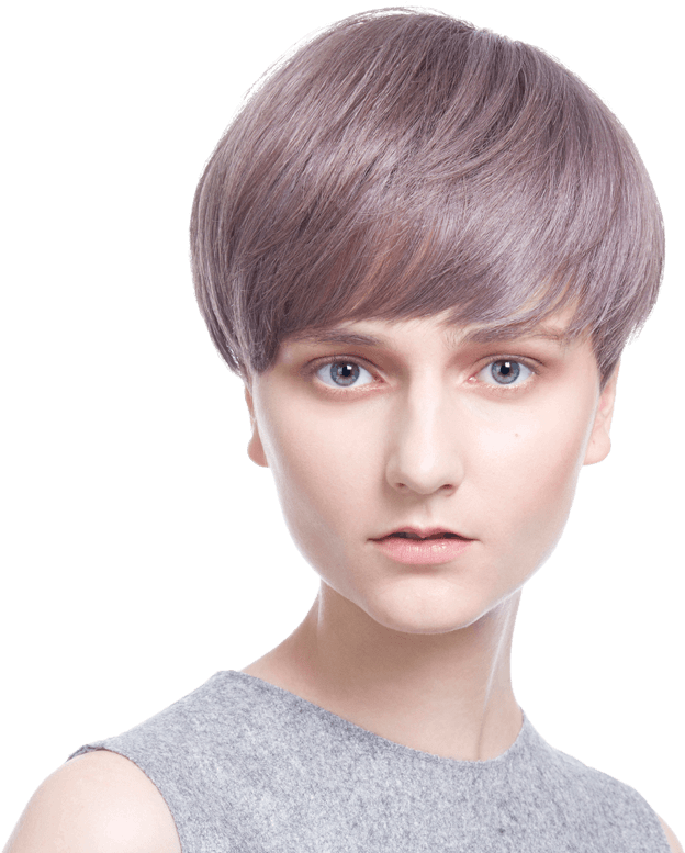 Modern Lavender Bangs Hairstyle