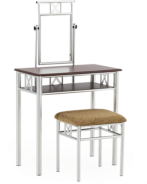 Modern Metal Dressing Table With Stool