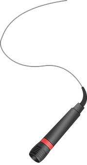 Modern Microphonewith Cable Silhouette