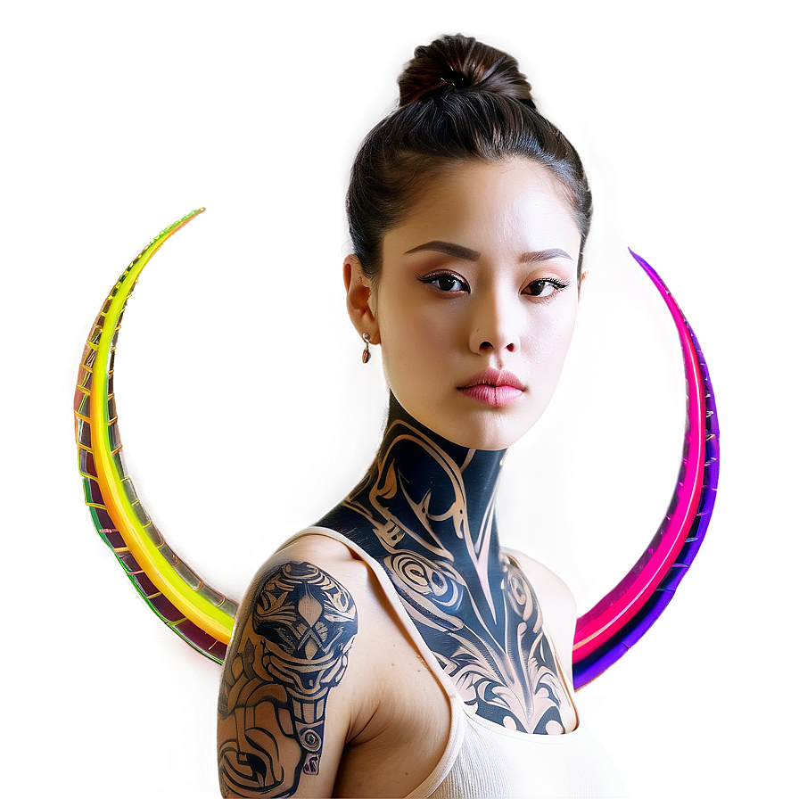 Modern Neck Tattoo Illustrations Png 98