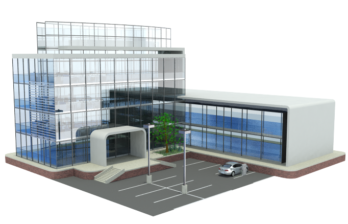 Modern Office Building Rendering