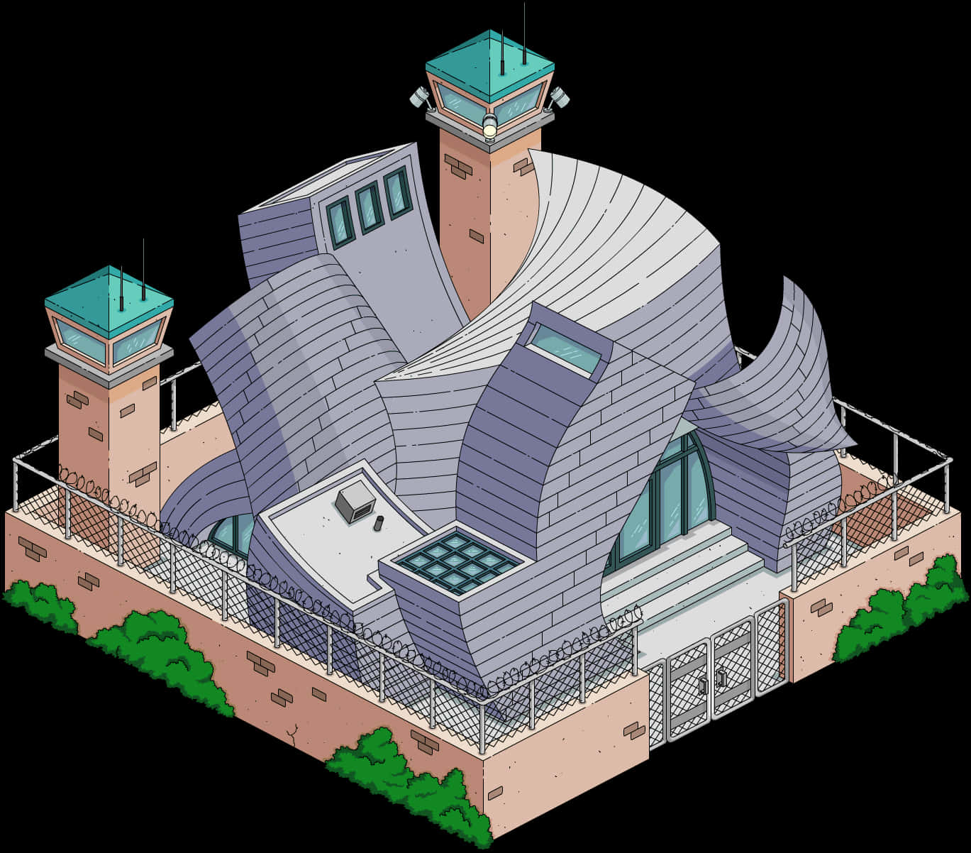 Modern Prison Architecture Illustration