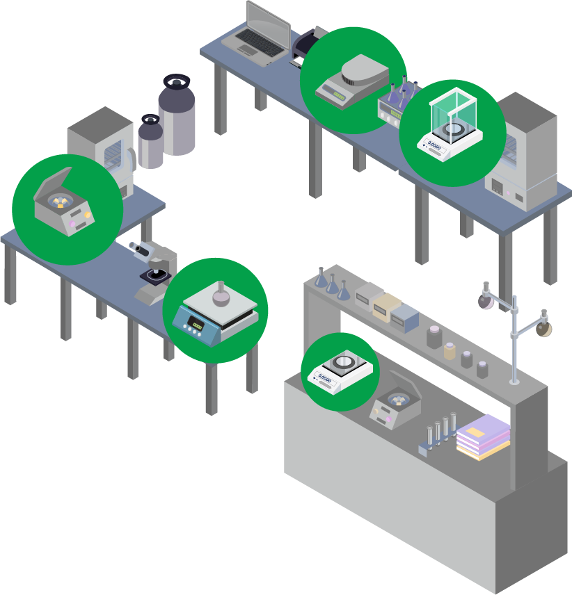 Modern Science Lab Equipment Illustration