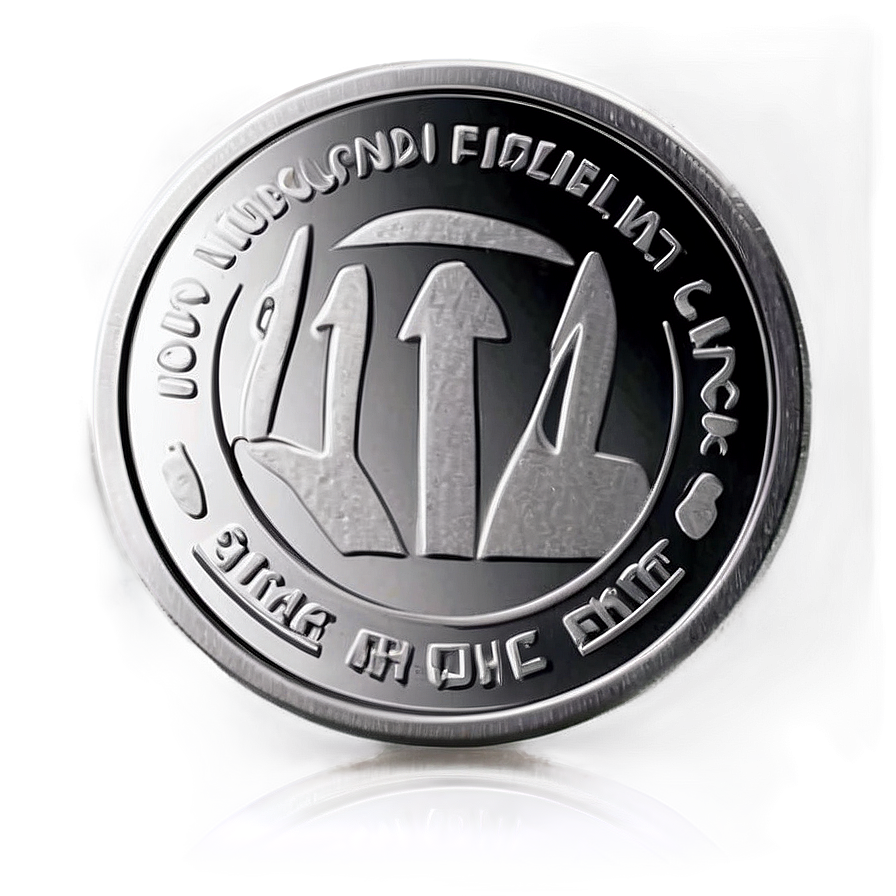 Modern Silver Coin Rendering Png 44