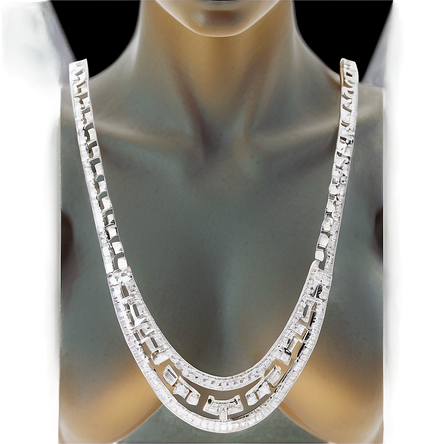 Modern Silver Necklace Png Fxe23