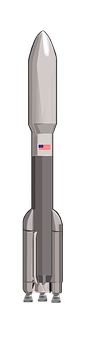 Modern Space Rocket Vertical View