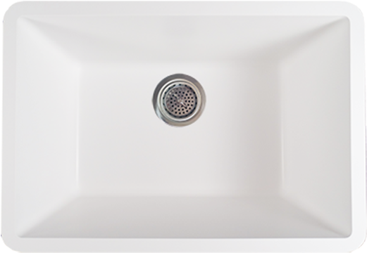 Modern White Square Sink Top View
