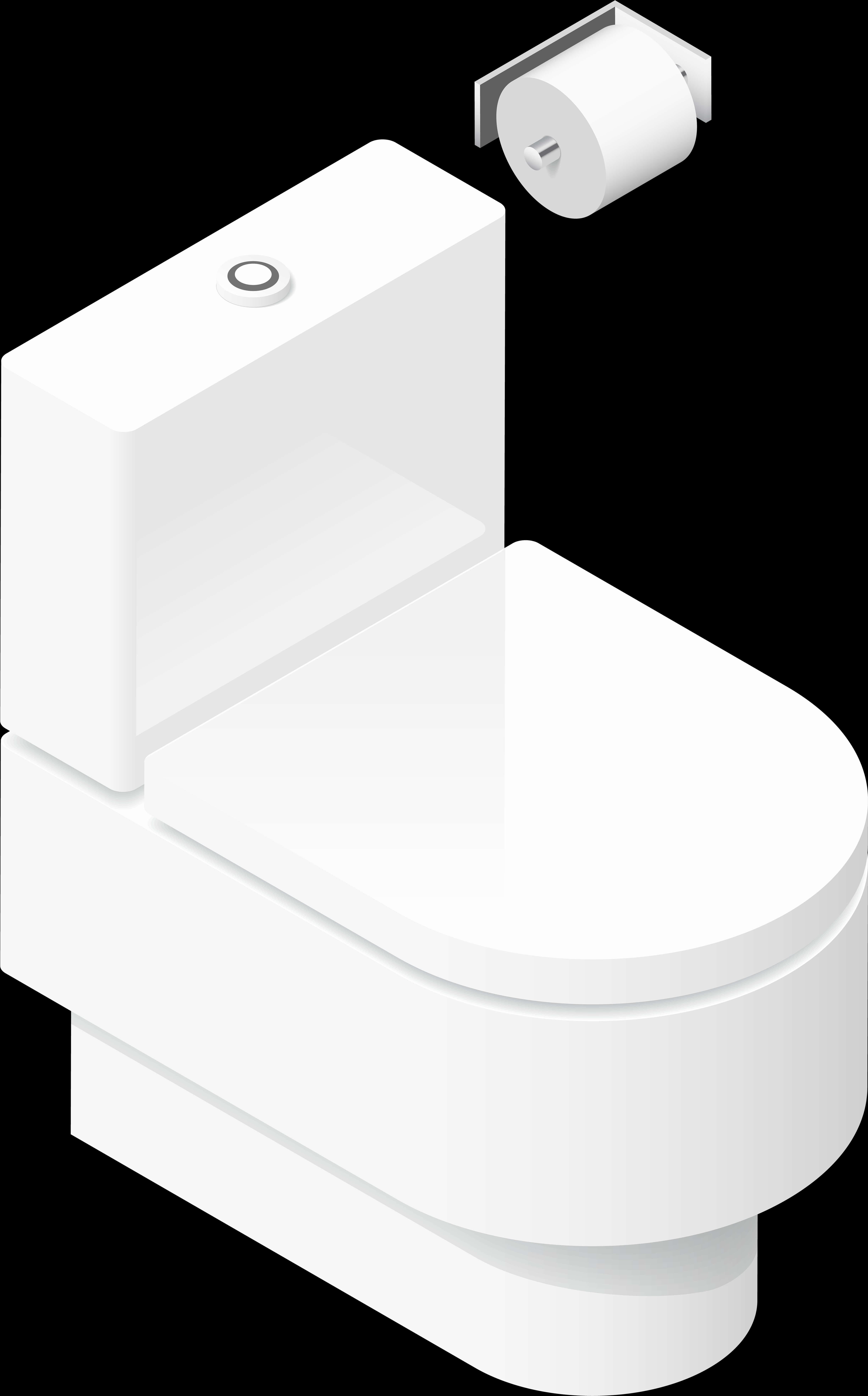 Modern White Toilet Isometric View