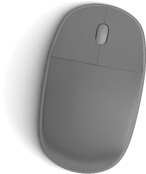 Modern Wireless Mouse Top View