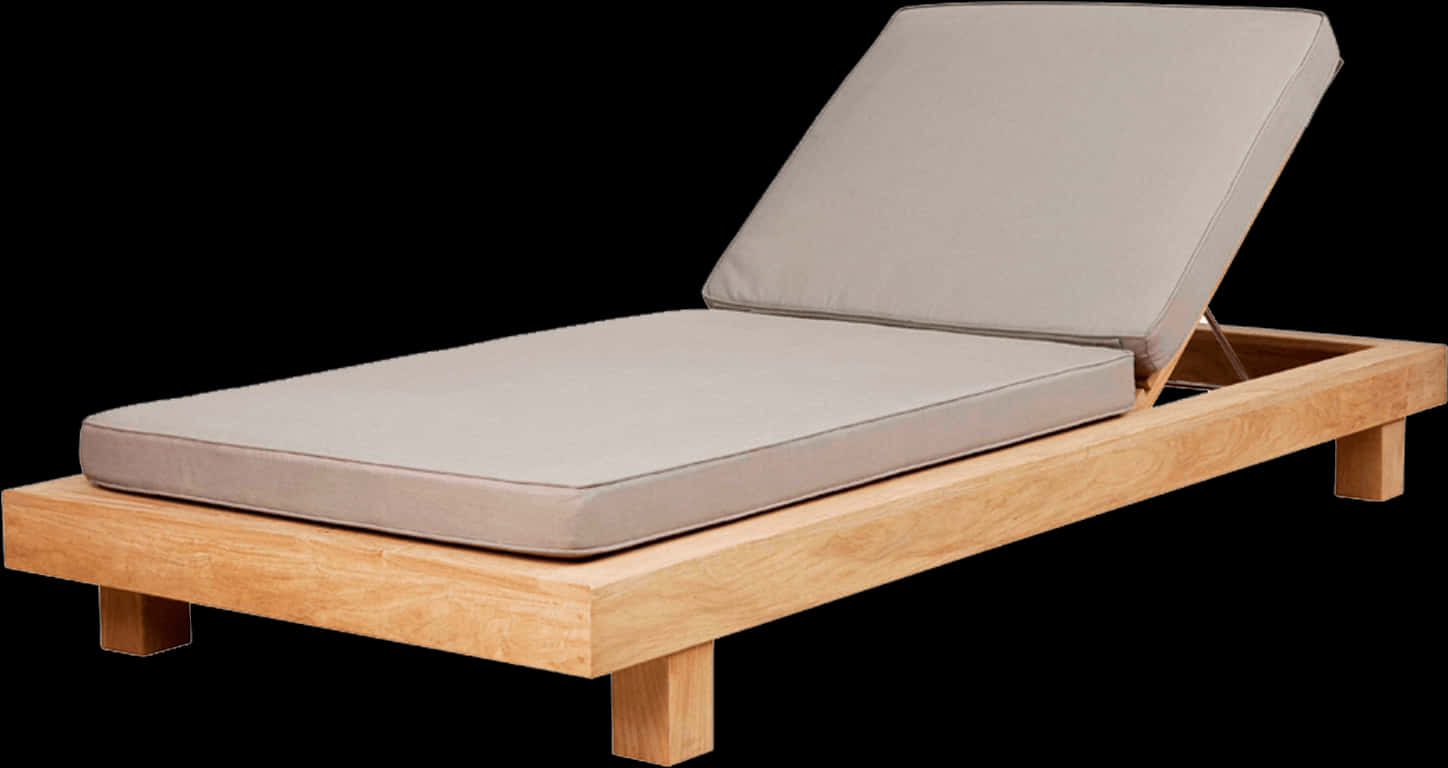 Modern Wooden Chaise Lounge With Cushion