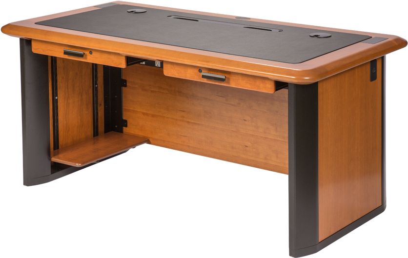 Modern Wooden Computer Deskwith Built In Ports